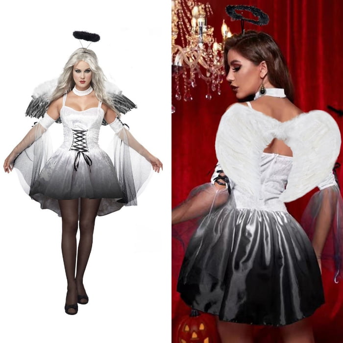 Halloween Angel Costume Dress Women Angel Devil Costume Witch Costume