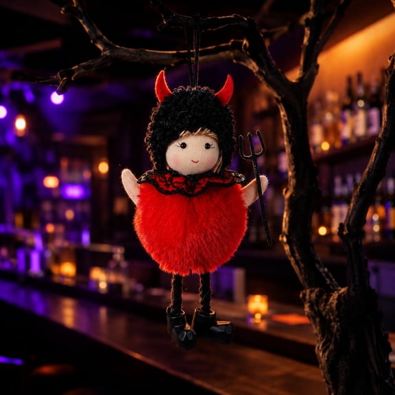 Halloween Angel Devil Doll Ornaments - Cute Soft Hanging Decorations For Tree And Party