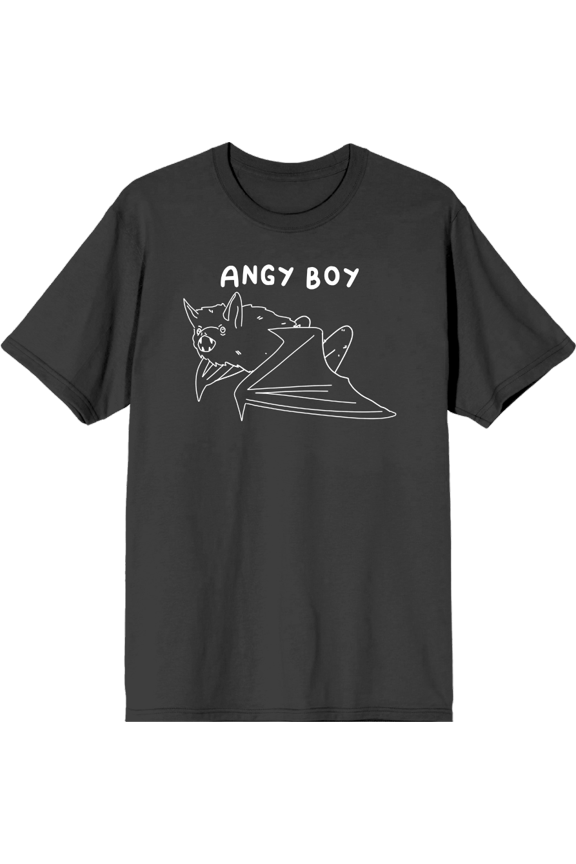 Halloween Angry Boy Charcoal Men's Crew Neck Short Sleeve Tee-Large