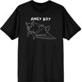 thumbnail image 1 of Halloween Angry Boy Men's Black Crew Neck Short Sleeve Tee-Medium, 1 of 2
