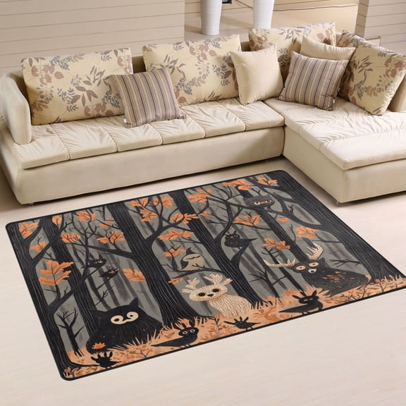 Halloween Animal Simplified Soft Polyester Area Rug 31''x20'', Non Slip, Memory Foam, Water Absorbent