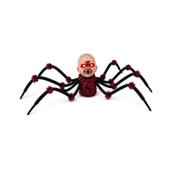 Halloween Animated Creepy Head Prop And Touch Activated Walking Horror Toy With Flashing Red Eyes And Scary Sounds