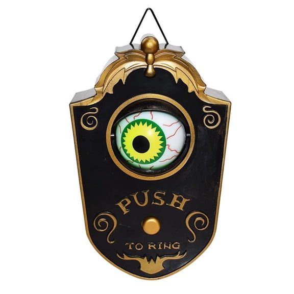 Halloween Animated Eyeball Doorbell with Sound and Light, Spooky Prop Decoration for Haunted House Parties, Battery Operated