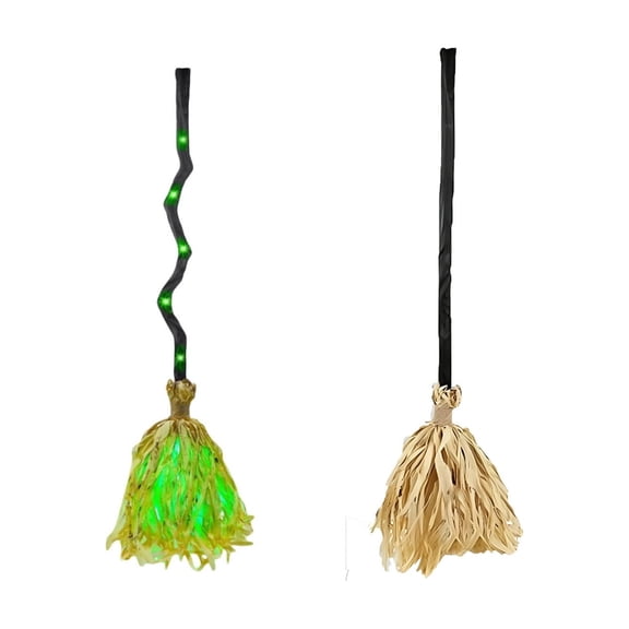 Halloween Animated Witch Broom Decoration, Auto Dancing with Scary Sounds, Indoor Moving Prop for Party