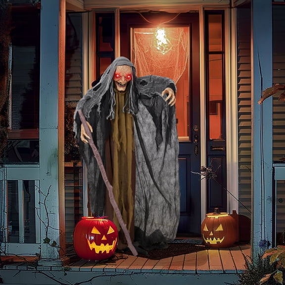 Halloween Animatronics Evil Witch. 5.3ft Animated Halloween Decoration, Standing Evil Witch Scary Halloween Decoration Outdoor Motion & Sound Activated
