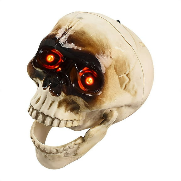 Halloween Animatronics,Light up Eyes Halloween Skull Head with Motion and Sound Activated,Creepy Voice,Horror Scary Halloween Decorations for Halloween Skull