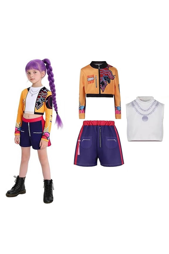 Halloween Anime Cosplay Costumes, Pop Star Dress Up Stage Outfits for Party Festival Performance, Popular Singer Idol Group T-Shirts Skirt Suit