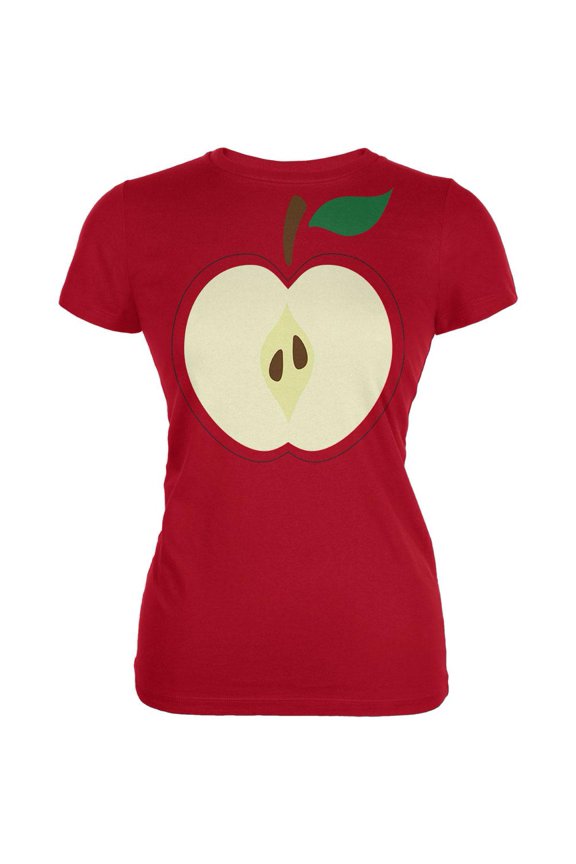 Halloween Apple Slice Costume Juniors Soft T Shirt Red LG