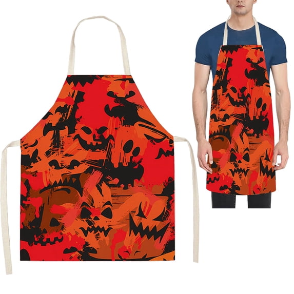 Halloween Apron For Men And Women Water And Oil Cooking Kitchen Apron Adjustable Bib Apron,Apron Sleeves