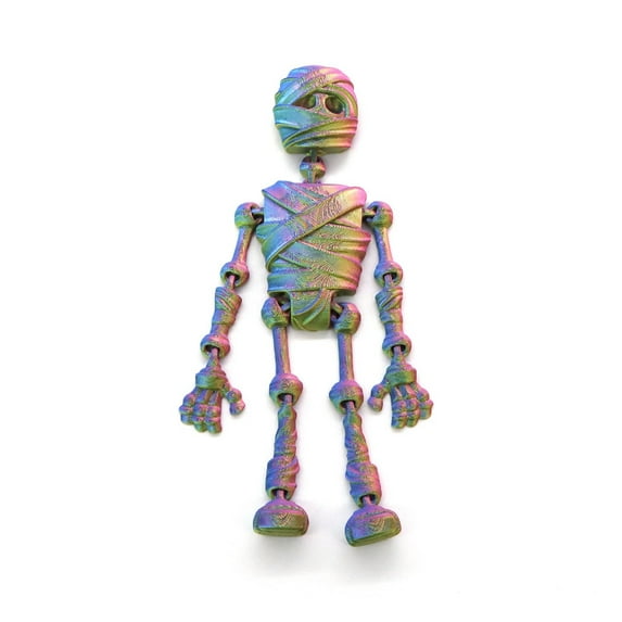 Halloween Articulated Skeleton Figure – 3D Printed Movable Skeleton Toy for Halloween Decorations, Handmade Collectible Gift for Kids & Adults, Poseable Skeleton Decor
