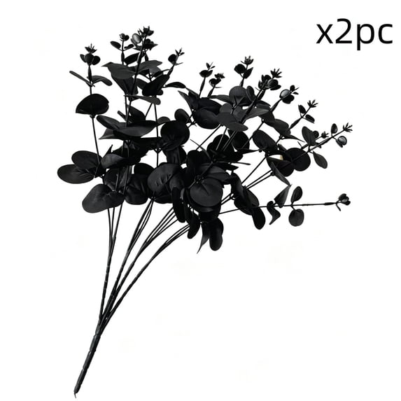 Halloween Artificial Eucalyptus Bush Gothic Faux Leaf Stems for Vase Filler