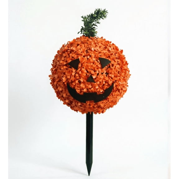 Halloween Artificial Fall Pumpkin Topiary Tree, Halloween Pumpkin Yard Stake Decor, Smiling Jack-O-Lantern Garden Sign for Outdoor Fall Thanksgiving Decoration