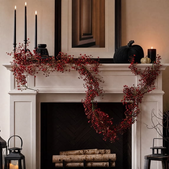 Halloween Artificial Hanging Plant Garland, Indoor Outdoor Home Halloween Christmas Party Fireplace Decoration
