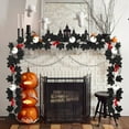 thumbnail image 1 of Halloween Artificial Maple Leaf Garland with Rattan Hanging, for Indoor Home Decor, Christmas Parties, Thanksgiving, and Mantel Decoration, 1 of 9