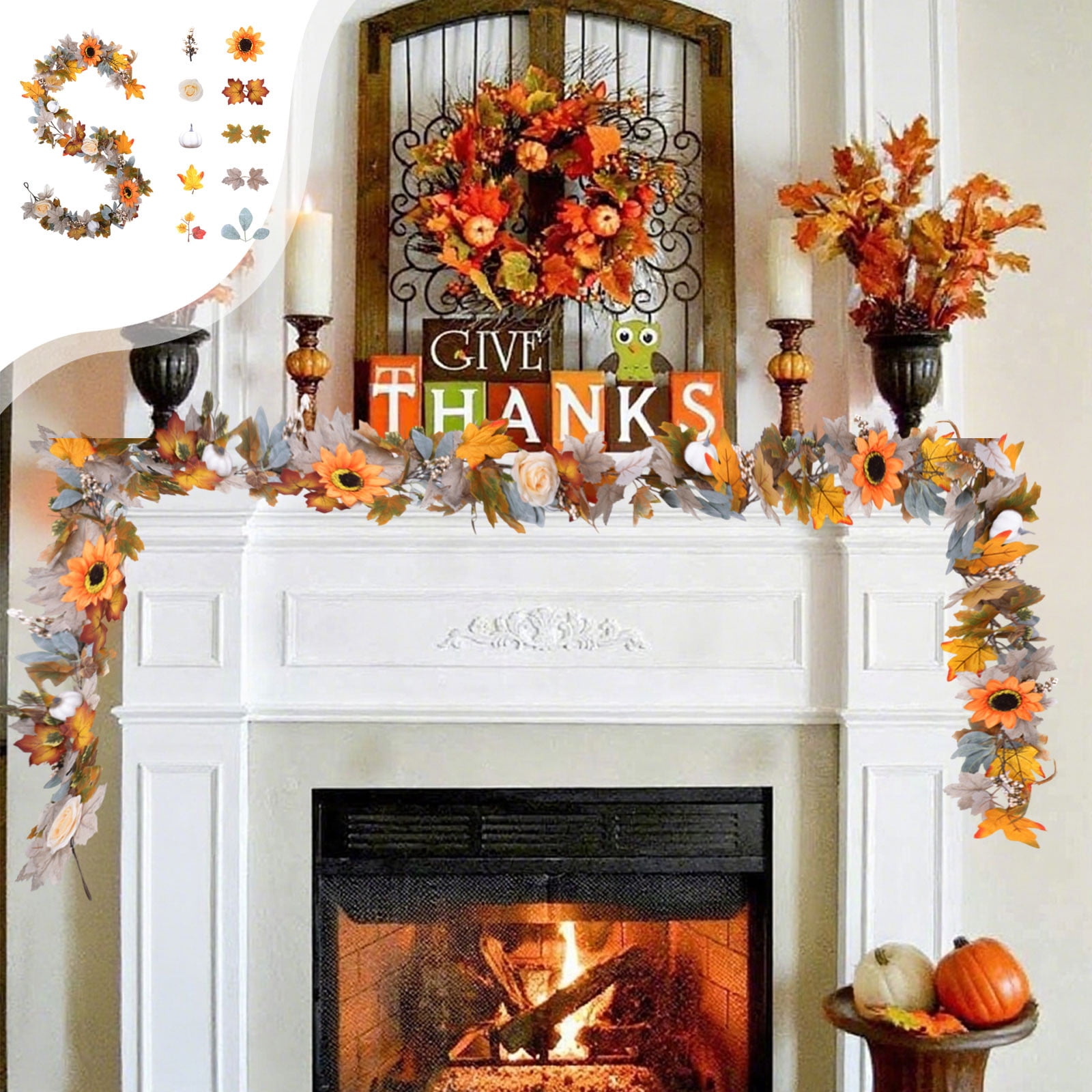 Halloween Artificial Maple Leaf Vine | Fall Rattan Garland | Multicolor ...