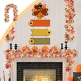thumbnail image 1 of Halloween Artificial Maple Vine Garland with Roses Berries Wall Hanging Decor 68 Inches - Multi Material Long Lasting（G), 1 of 6