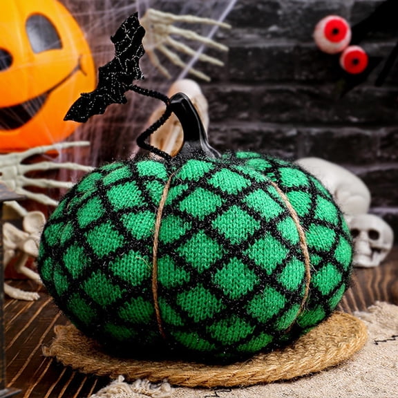 Halloween Artificial Pumpkins Cotton Cloth Knitted Pumpkins Autumn Table Centerpiece for Farmhouse Fall Harvest Halloween Party Decoration