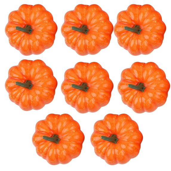 Halloween Artificial Pumpkins Set of 8, Foam Mini Squash Decor for Harvest Party Table Centerpiece