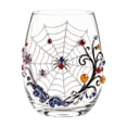 thumbnail image 1 of Halloween Artisan Glassware Collection, Spider Web Pattern Glass Tumbler, Spooky Handleless Drinkware for Gothic Table Decor Sips, 1 of 7
