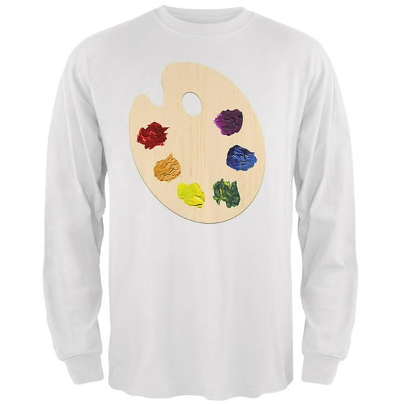 Halloween Artist's Paint Palette Costume Mens Long Sleeve T Shirt White SM