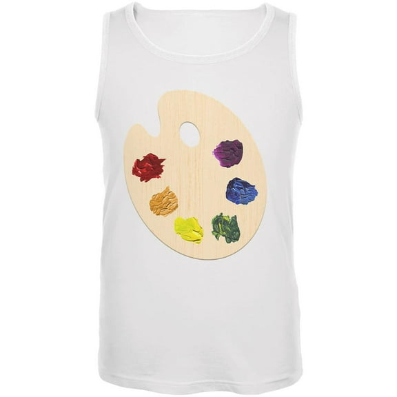 Halloween Artist's Paint Palette Costume Mens Tank Top White X-LG