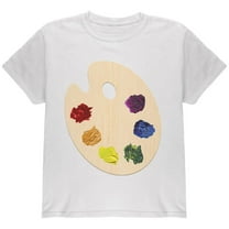 Halloween Artist's Paint Palette Costume Youth T Shirt White YXL