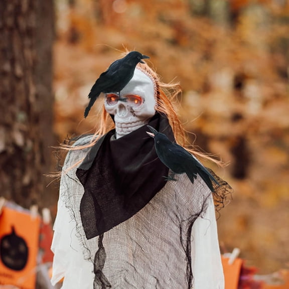 Halloween Assorted Size Black Crow Bird Prop for Skeleton Witch Tree Wreath DIY Decor,Desktop Ornaments For Home,Desktop Ornament 桌面摆件