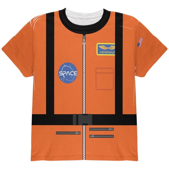 Halloween Astronaunt Costume Orange Escape Suit All Over Youth T Shirt Multi YSM