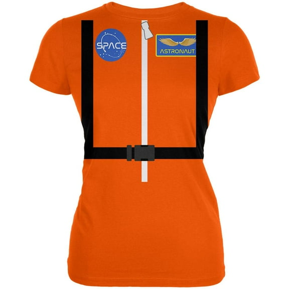 Halloween Astronaut Costume Orange Escape Suit Juniors Soft T Shirt Orange 2XL