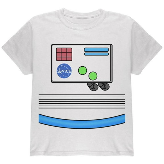 Halloween Astronaut Costume White In Space EVA Suit Youth T Shirt White YMD