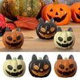 thumbnail image 1 of Halloween Atmosphere Home Decorative Ornaments, Resin Crafts Spooky Pumpkin Model Cat Face Pumpkin, 1 of 9