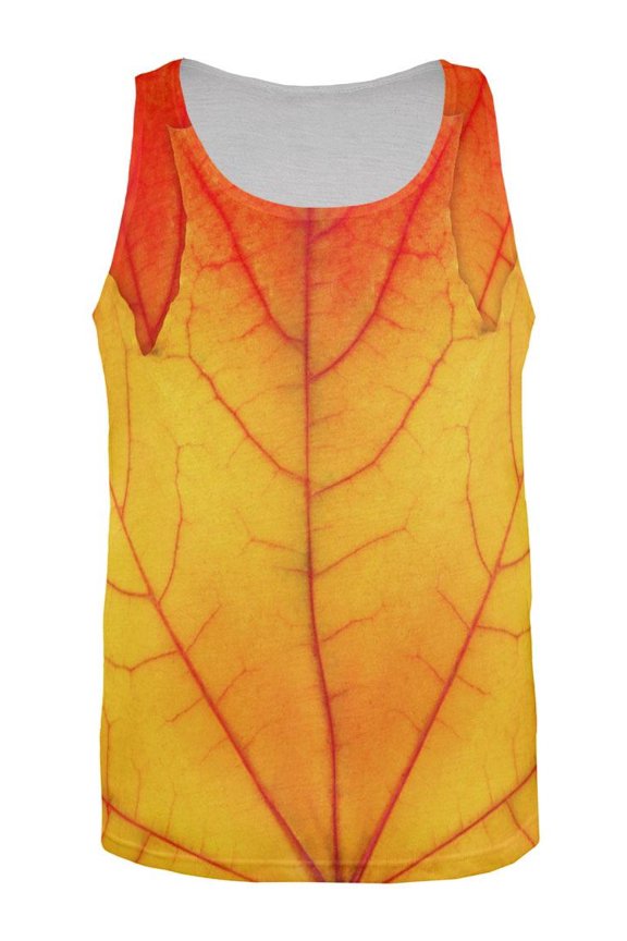 Halloween Autumn Fall Leaf All Over Adult Tank Top - 2X-Large
