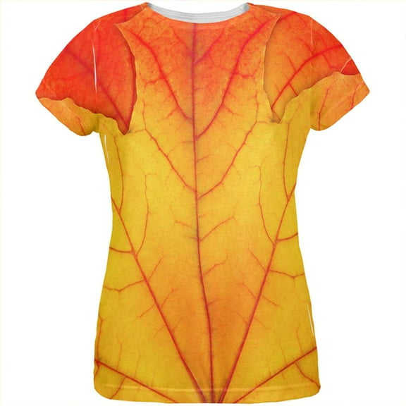 Halloween Autumn Fall Leaf Costume All Over Womens T-Shirt - Small