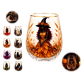 thumbnail image 1 of Halloween Autumn Witch Drinkware 4.2*2.7 Inch, Witchcore Glass, Spooky Season Drinkware, Halloween Gift,Orange Autumn Witch Themed Clear Tumbler Cup, Transparent Gothic Drinkware for Fall Decor, 1 of 6