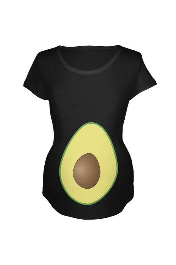 Halloween Avocado Costume Maternity Soft T Shirt Black MD