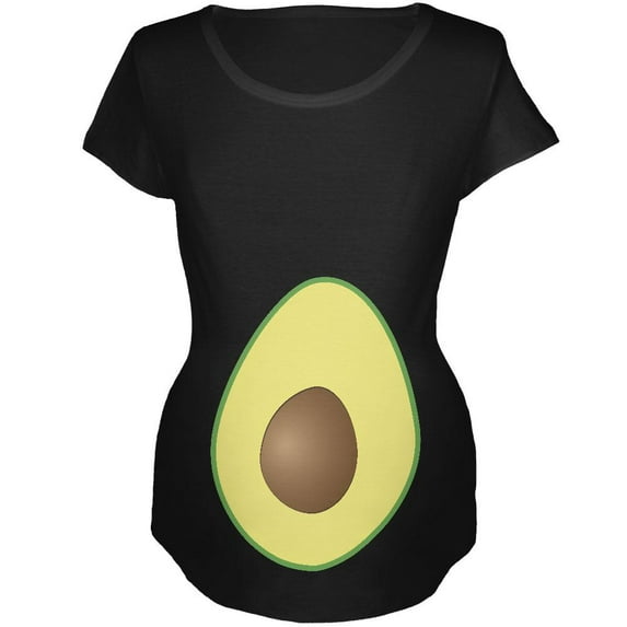 Halloween Avocado Costume Maternity Soft T Shirt Black SM