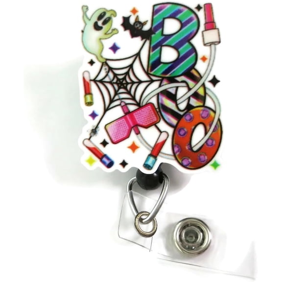 Halloween BOO Badge Reel for Phlebotomists, Phlebotomy Techs, Medical Assistants, MLS MLT Clinical Lab Techs