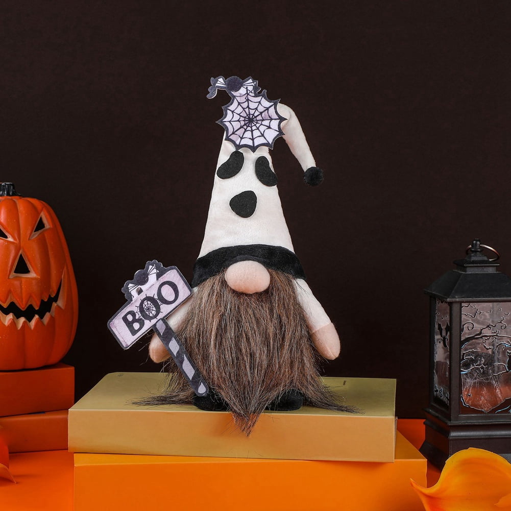 Halloween BOO Ghost Plush Gnomes Decoration,Halloween Colored Beard