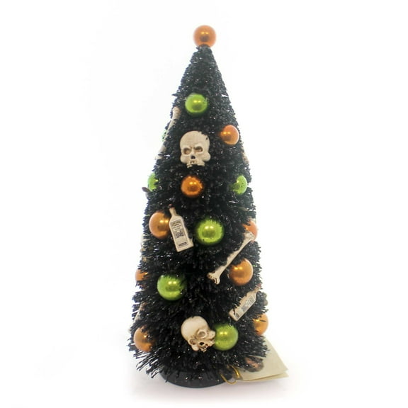 Halloween BOTTLES AND BONES BOTTLE BRUSH TREE Plastic Poison Skeletons Sn5818