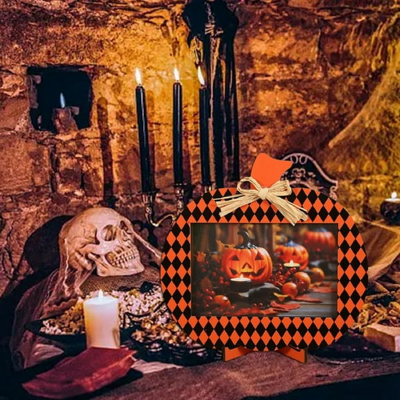 Halloween Babies Second Christmas Ornament Christmas Ornament Daughter Pumpkin Photo Frame For Photographs Wooden Pumpkin Picture Frames Decoration Crafts Orange Photo Frames Ornament For Fall
