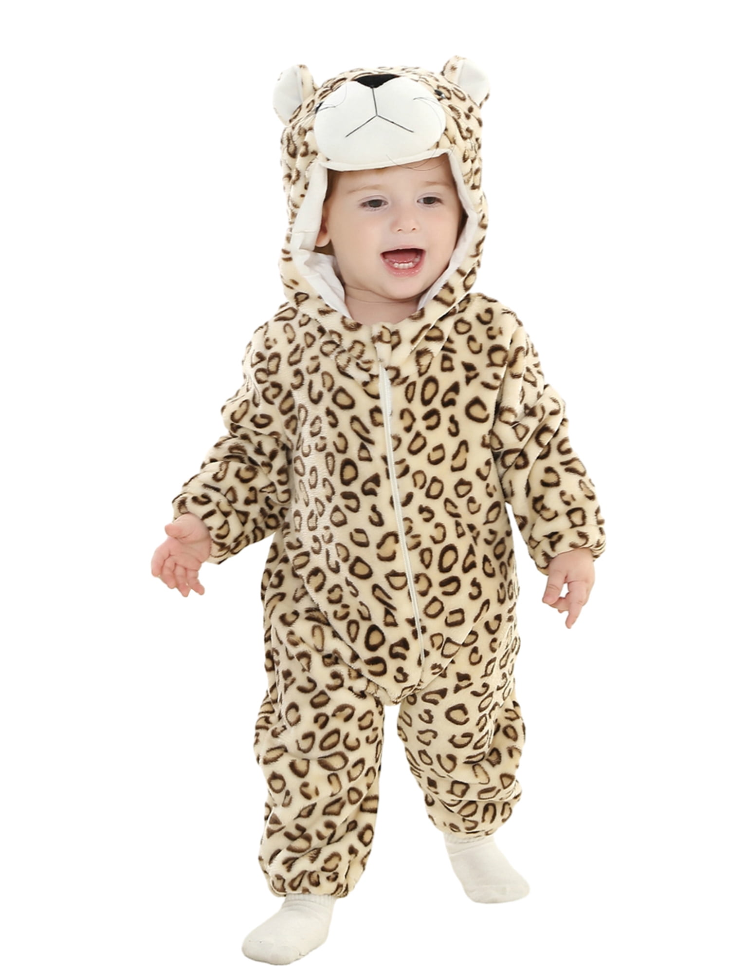 Halloween Baby Animal Costume Winter Tiger Costume Hooded Romper