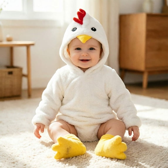 Halloween Baby Animal Design Hooded Romper for Halloween Party Dress Up Clothes Themed Party Pretend Play Role Play Halloween Gifts for Kids Outfit