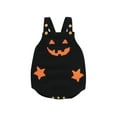 thumbnail image 1 of Halloween Baby Boy Girl Clothes Pumpkin Sleeveless Knit Overalls Romper Suspenders Jumpsuit Cute Fall Outfits, 1 of 8