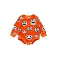 thumbnail image 1 of Halloween Baby Girl Boy Sweatshirt Romper Oversized Pumpkin Onesie Jumpsuit Newborn Infant Halloween Clothes, 1 of 6