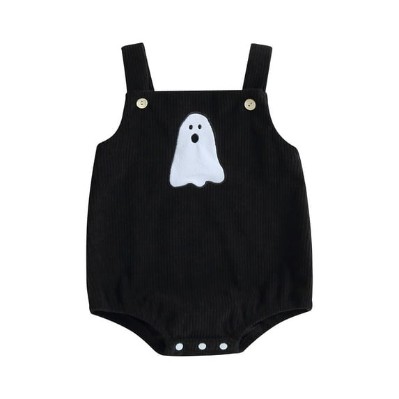 Halloween Baby Girls Boys Outfits Pumpkin/Ghost Corduroy Overalls Rompers Sleeveless Straps Jumpsuits Fall Winter Clothes