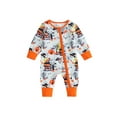 thumbnail image 1 of Halloween Baby Girls Boys Outfits Pumpkin Ghost Long Sleeve Romper One Piece Zipper Jumpsuit Holiday Western Clothes, 1 of 8