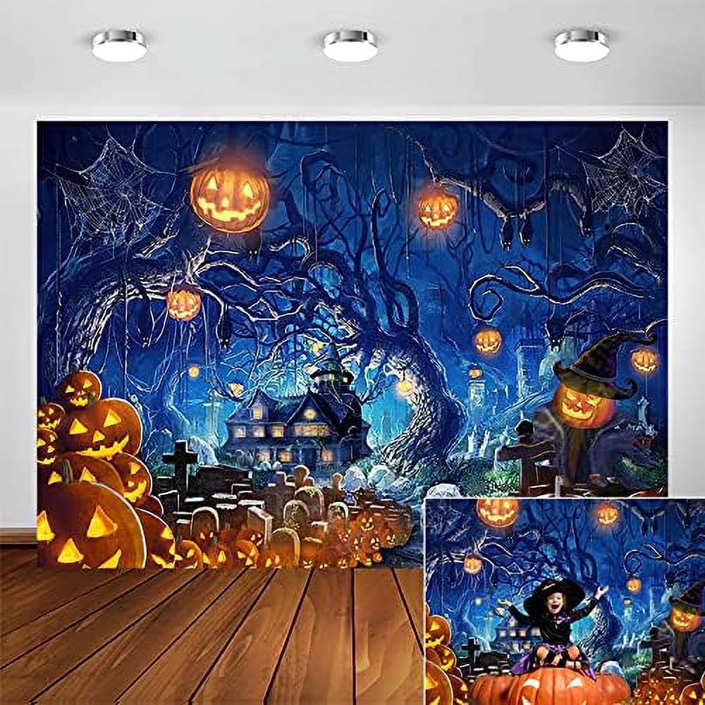 Halloween Backdrops for Photography Pumpkins Lantern Horror Night