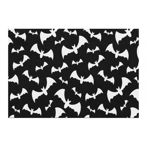 Halloween Background 7x5ft - Retro Horror Pattern with Skeleton and Black Cat