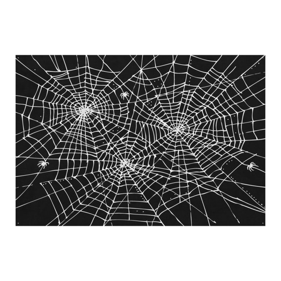 Halloween Background 7x5ft - Retro Horror Pattern with Skeleton and Black Cat