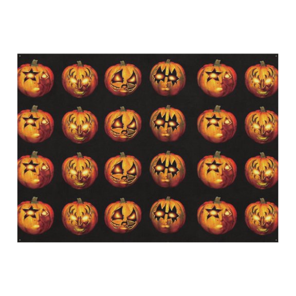 Halloween Background 8x6ft - Retro Horror Pattern with Skeleton and Black Cat